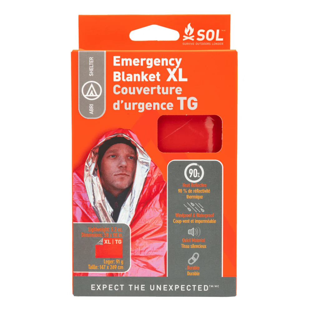 Couverture d'urgence Emergency Blanket XL de SOL - Pagaie Québec