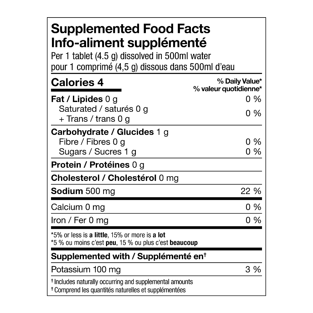 Comprimés d'électrolytes au citron de XACT Nutrition