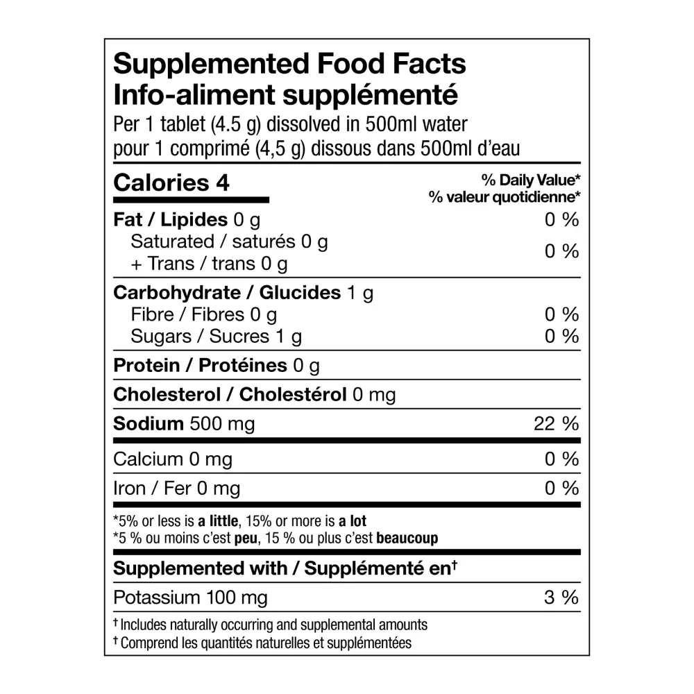 Comprimés d'électrolytes à l'orange de XACT Nutrition - Pagaie Québec