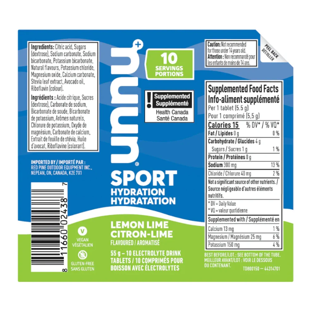 Comprimés effervescents Punch Citron-Lime de Nuun Sport