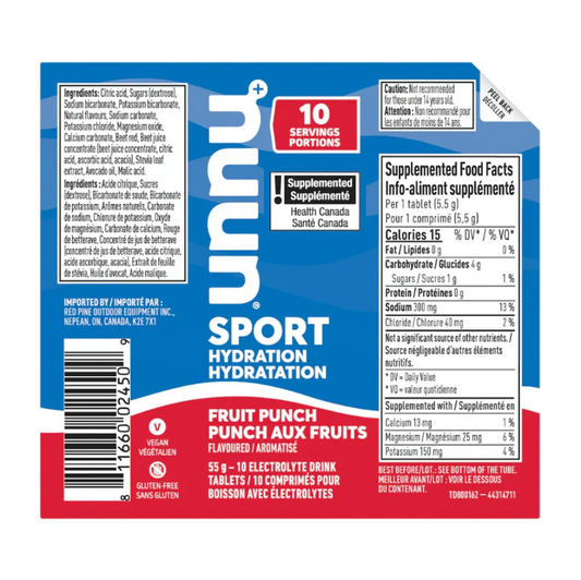 Comprimés effervescents Punch aux fruits de Nuun Sport