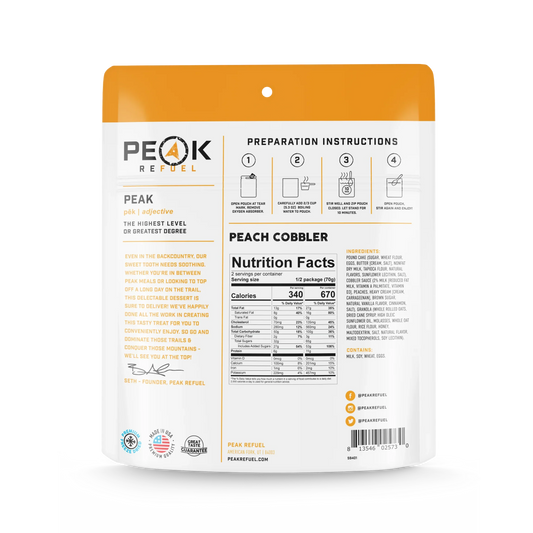 Gâteau pêches et crème de Peak Refuel