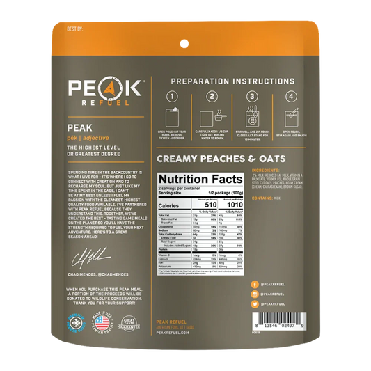 Gruau crémeux aux pêches de Peak Refuel