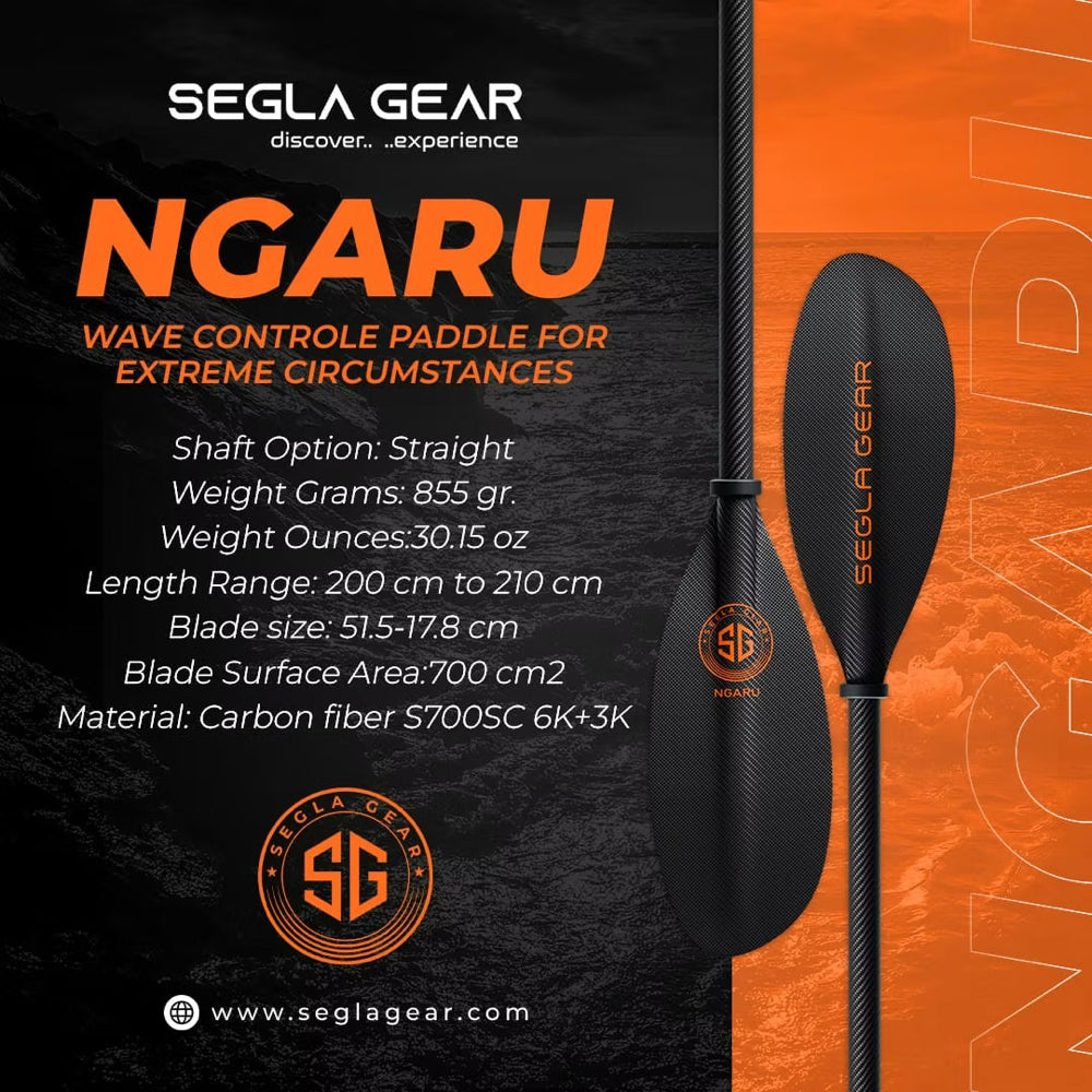 Pagaie kayak de mer 2pc Ngaru de Segla Gear