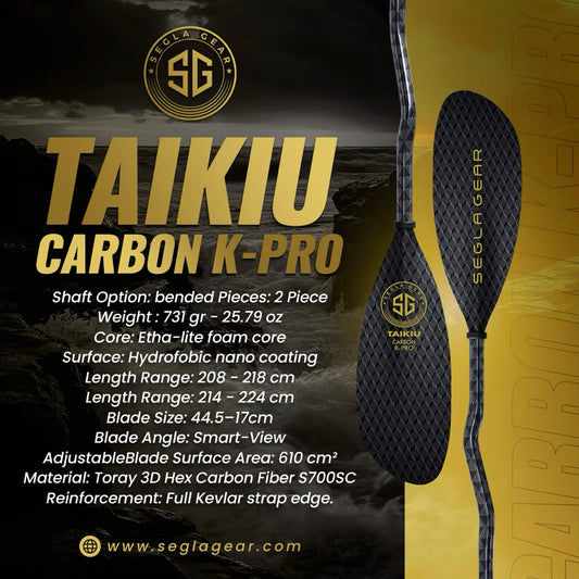 Pagaie kayak de mer 2pc Taikiu Carbon K-PRO de Segla Gear