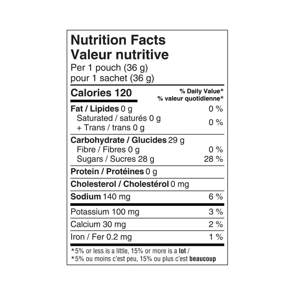 Gel érable et framboise de Krono Nutrition
