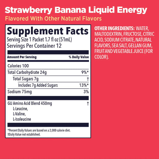 Gel Liquid Energy Fraise-Banane de GU Energy