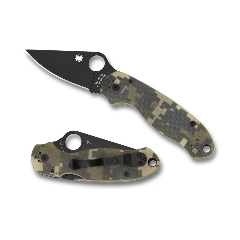 Couteau Para 3 G-10 Camo lame noire de Spyderco (C223GCMOBK)