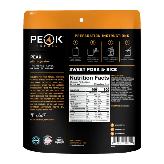 Porc sucré et riz de Peak Refuel