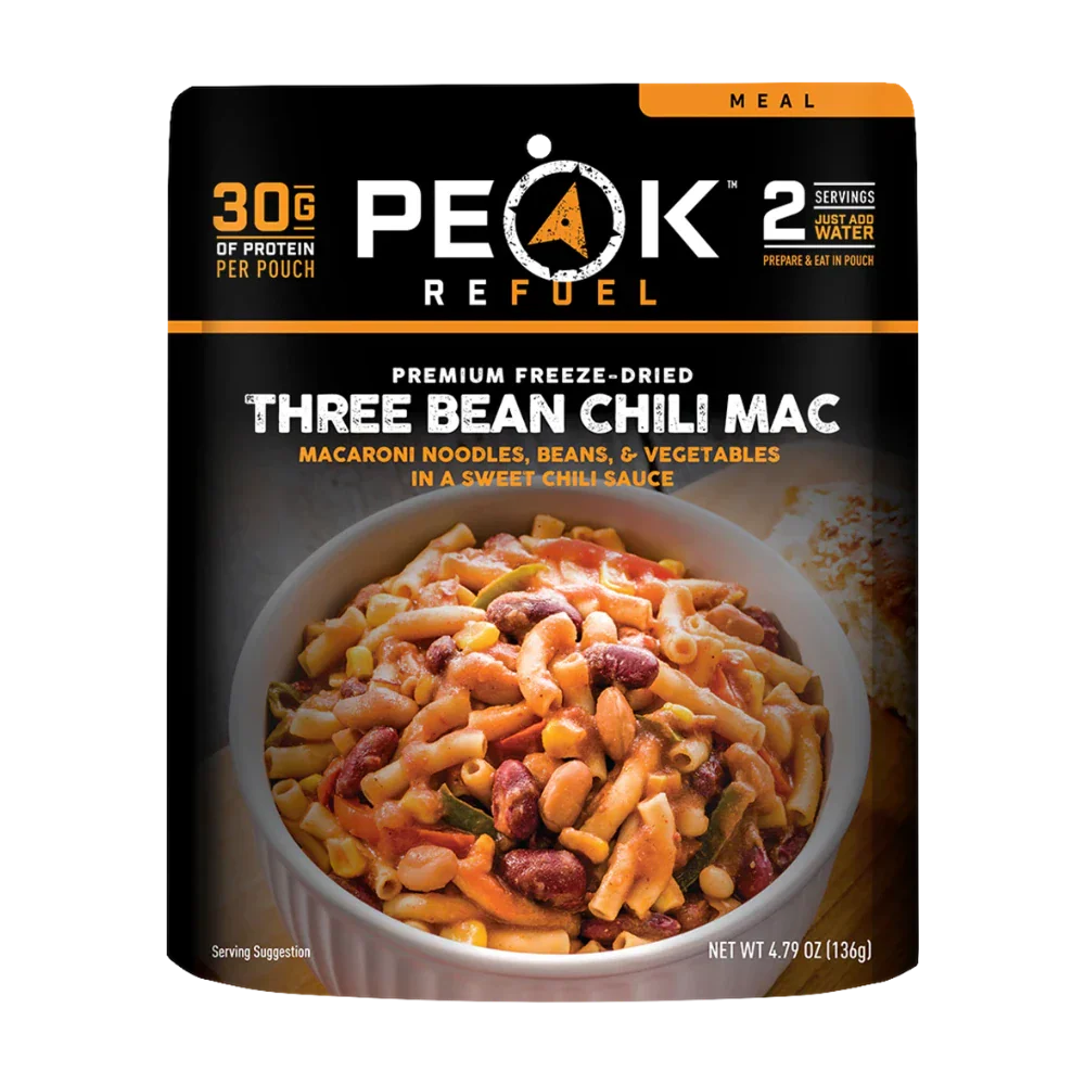 Chili Mac aux trois haricots de Peak Refuel - Pagaie Québec