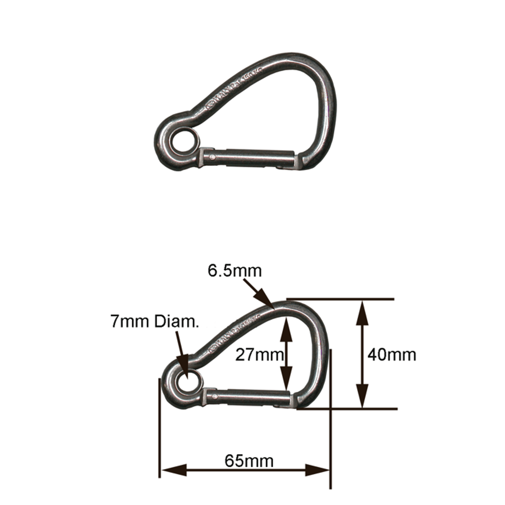 Mousqueton à oeil fixe en stainless - Pagaie Québec