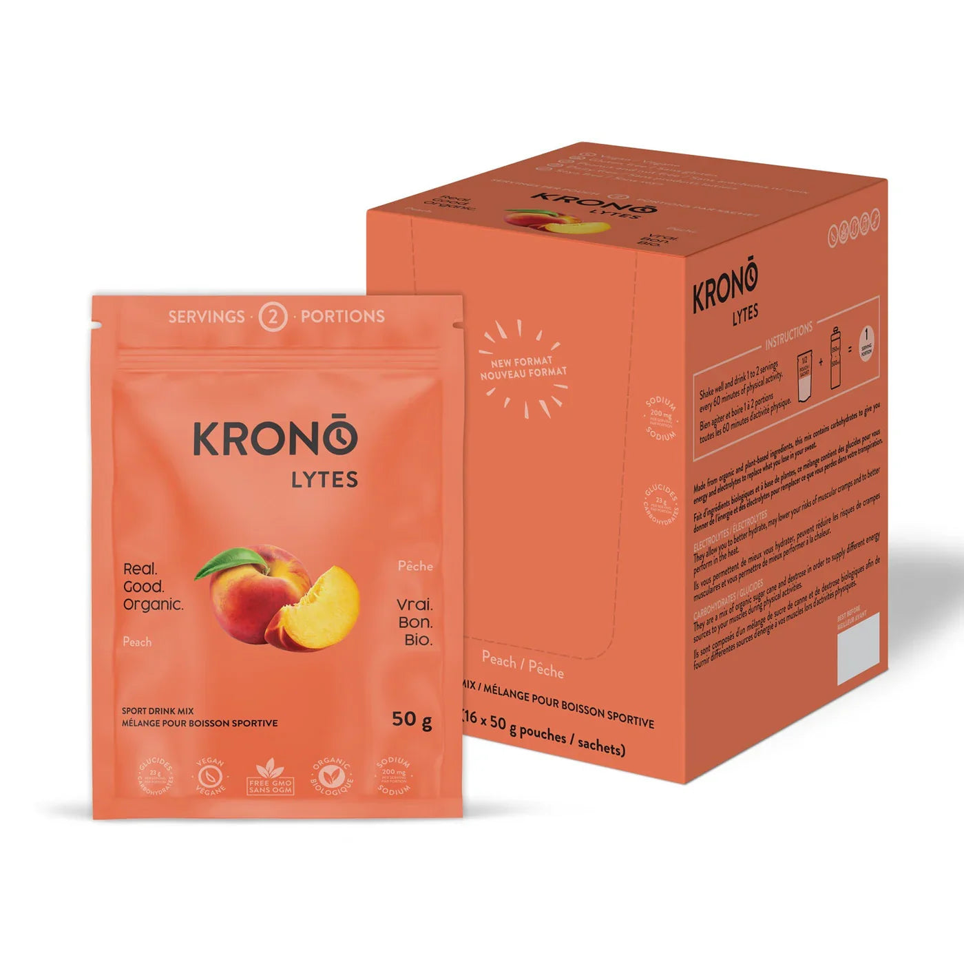 Mélange pour boisson sportive à la pêche de Krono Nutrition