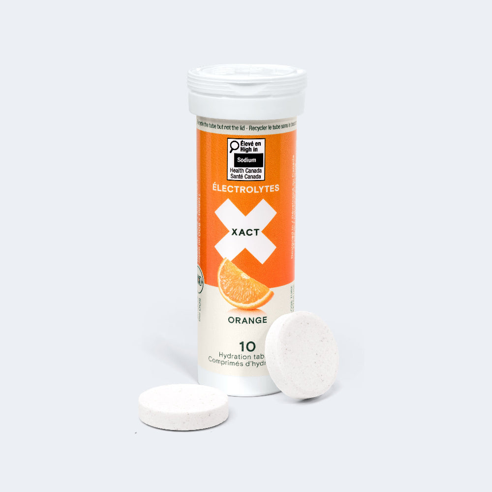 Comprimés d'électrolytes à l'orange de XACT Nutrition