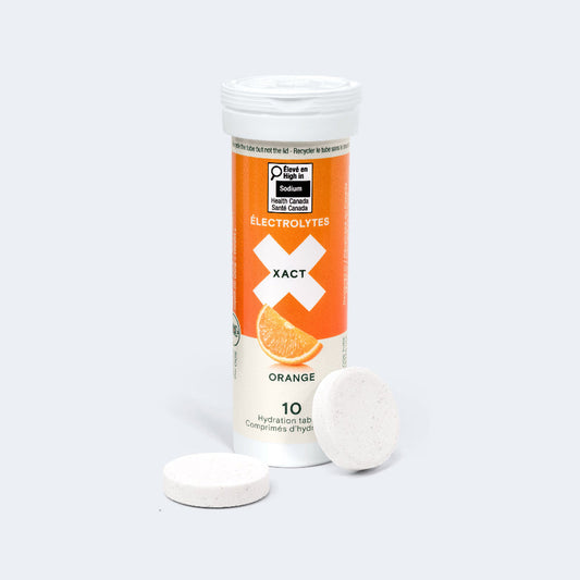Comprimés d'électrolytes à l'orange de XACT Nutrition