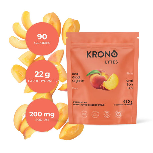 Mélange pour boisson sportive à la pêche de Krono Nutrition
