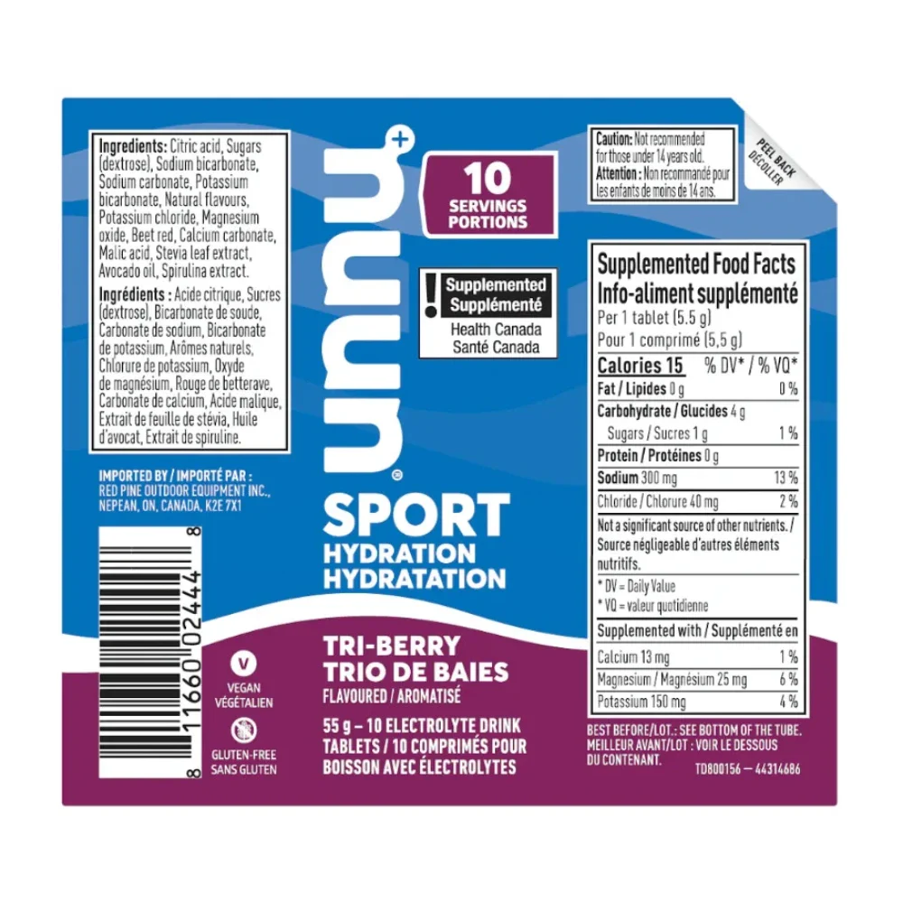 Comprimés effervescents Trio de baies de Nuun Sport