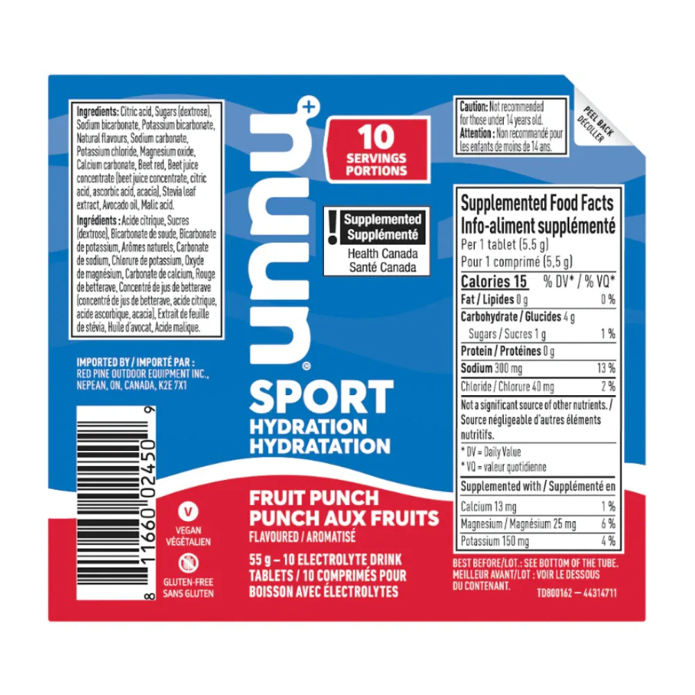 Comprimés effervescents Punch aux fruits de Nuun Sport