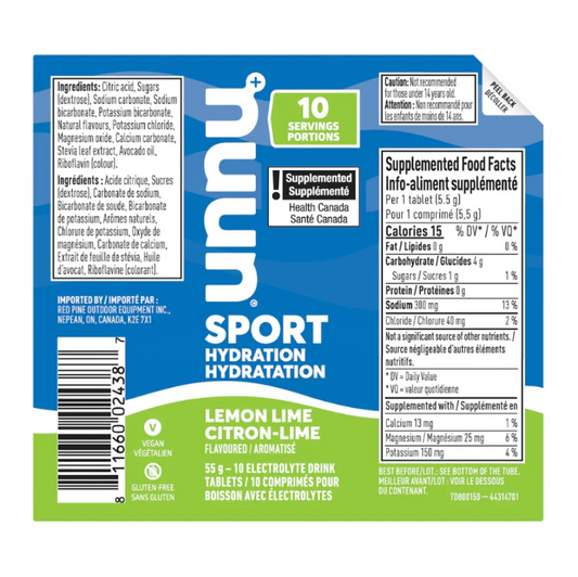 Comprimés effervescents Punch Citron-Lime de Nuun Sport