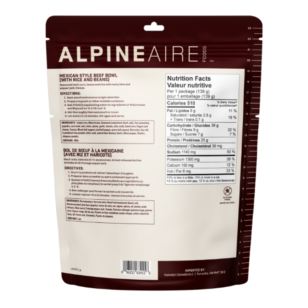 Bol de boeuf à la mexicaine (avec riz et haricots) de AlpineAire
