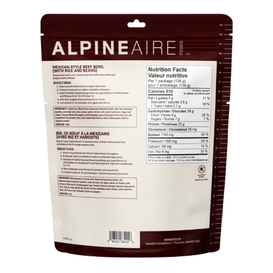 Bol de boeuf à la mexicaine (avec riz et haricots) de AlpineAire
