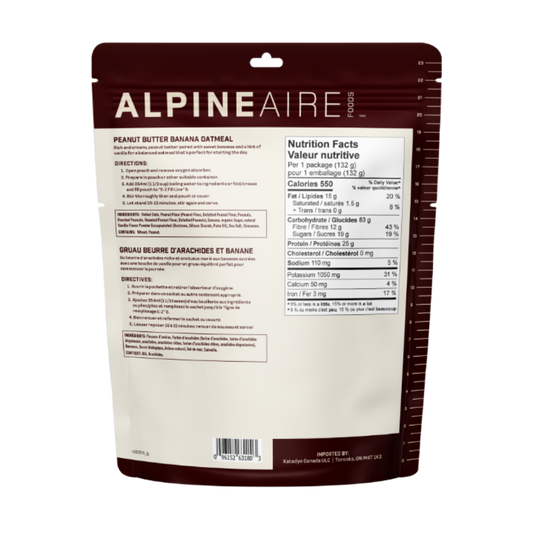 Gruau au beurre d'arachides et banane de Alpine Aire