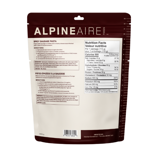 Pâtes à la saucisse épicées de AlpineAire
