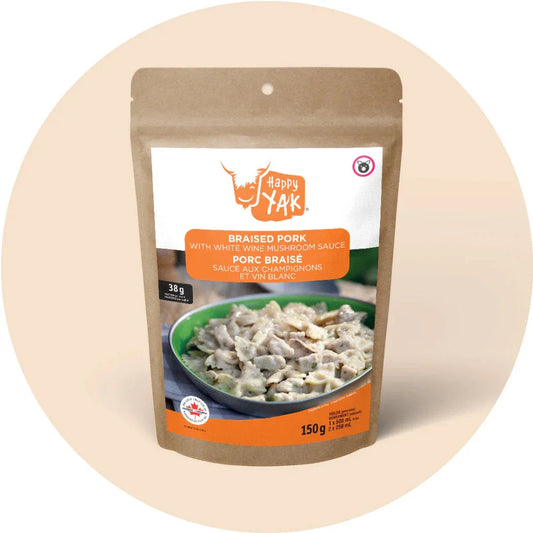 Porc braisé, sauce aux champignons et vin blanc de Happy Yak