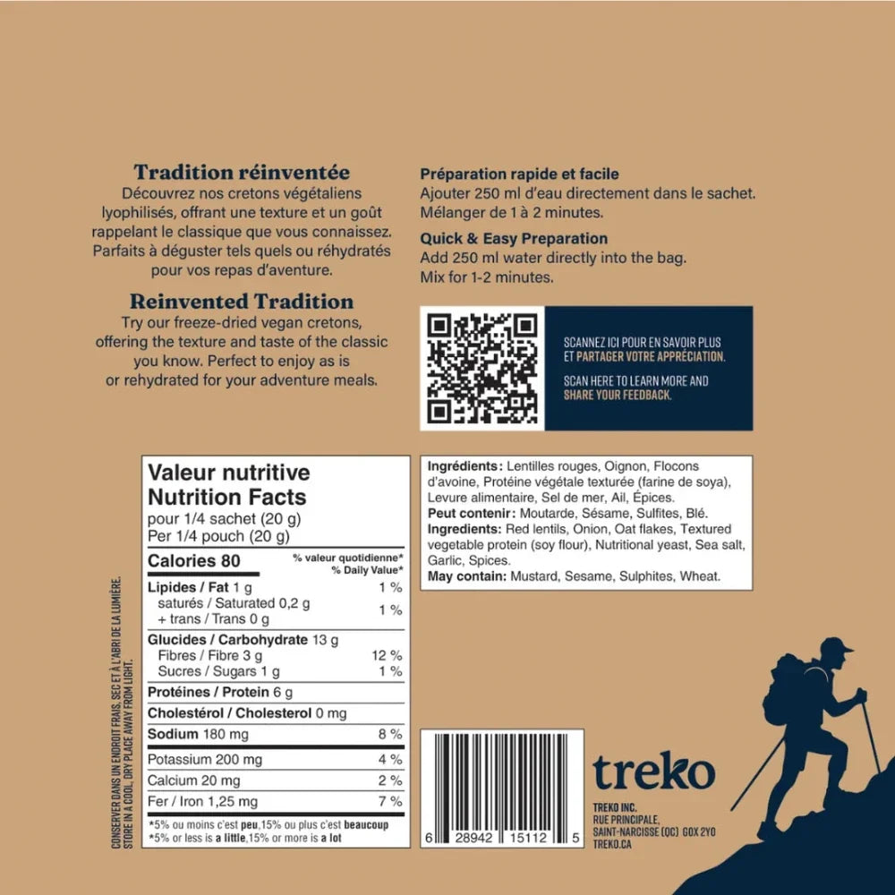 Cretons d'expé véganes de Treko