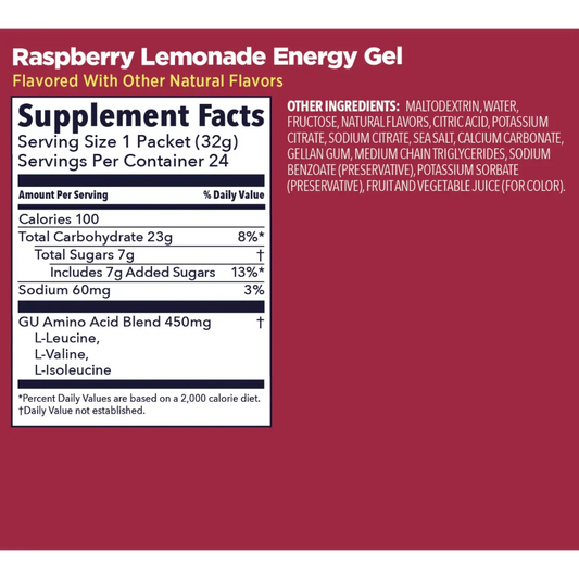Gel Original Limonade-Framboise de GU Energy