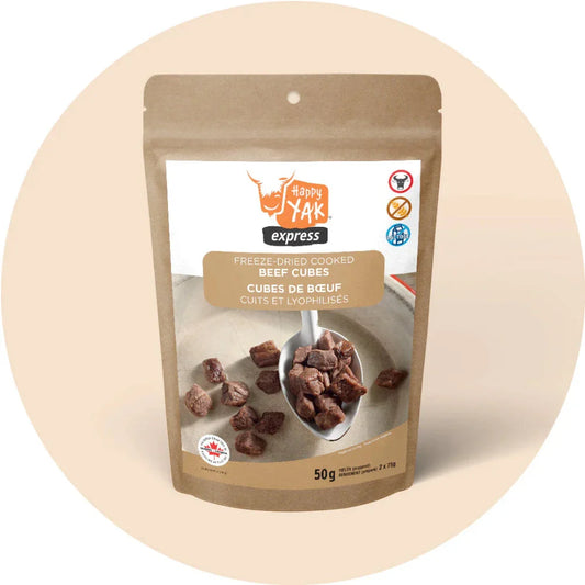 Cubes de boeuf lyophylisés de Happy Yak