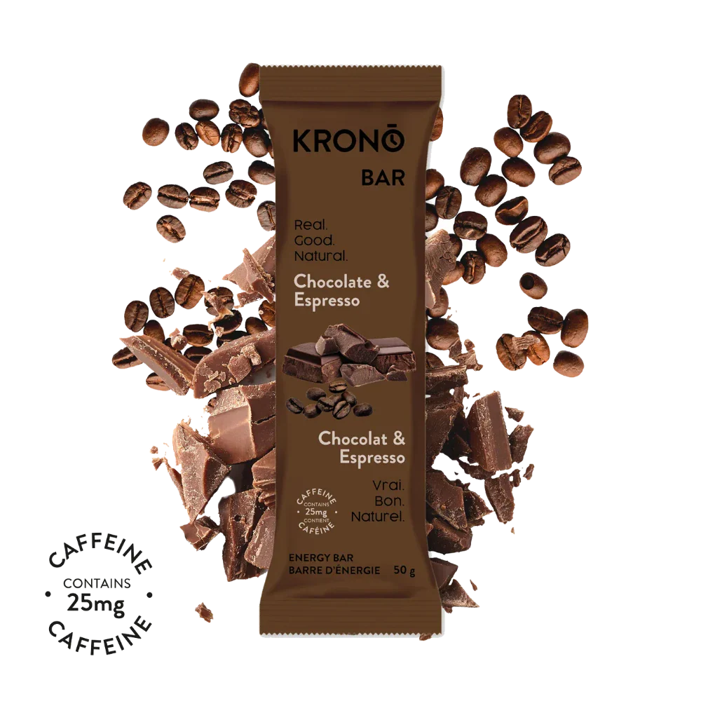 Barre énergétique chocolat et espresso de Krono Nutrition