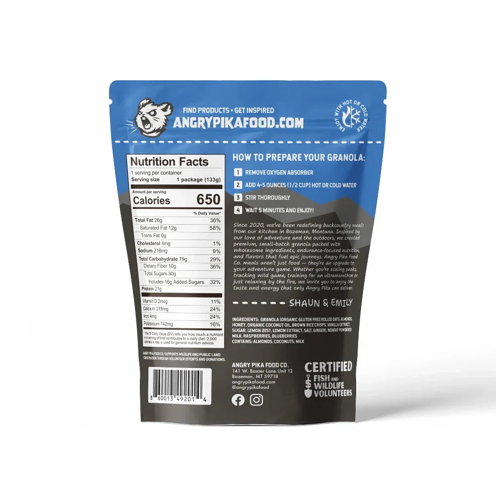 Granola Citron-Bleuet de Angry Pika Food