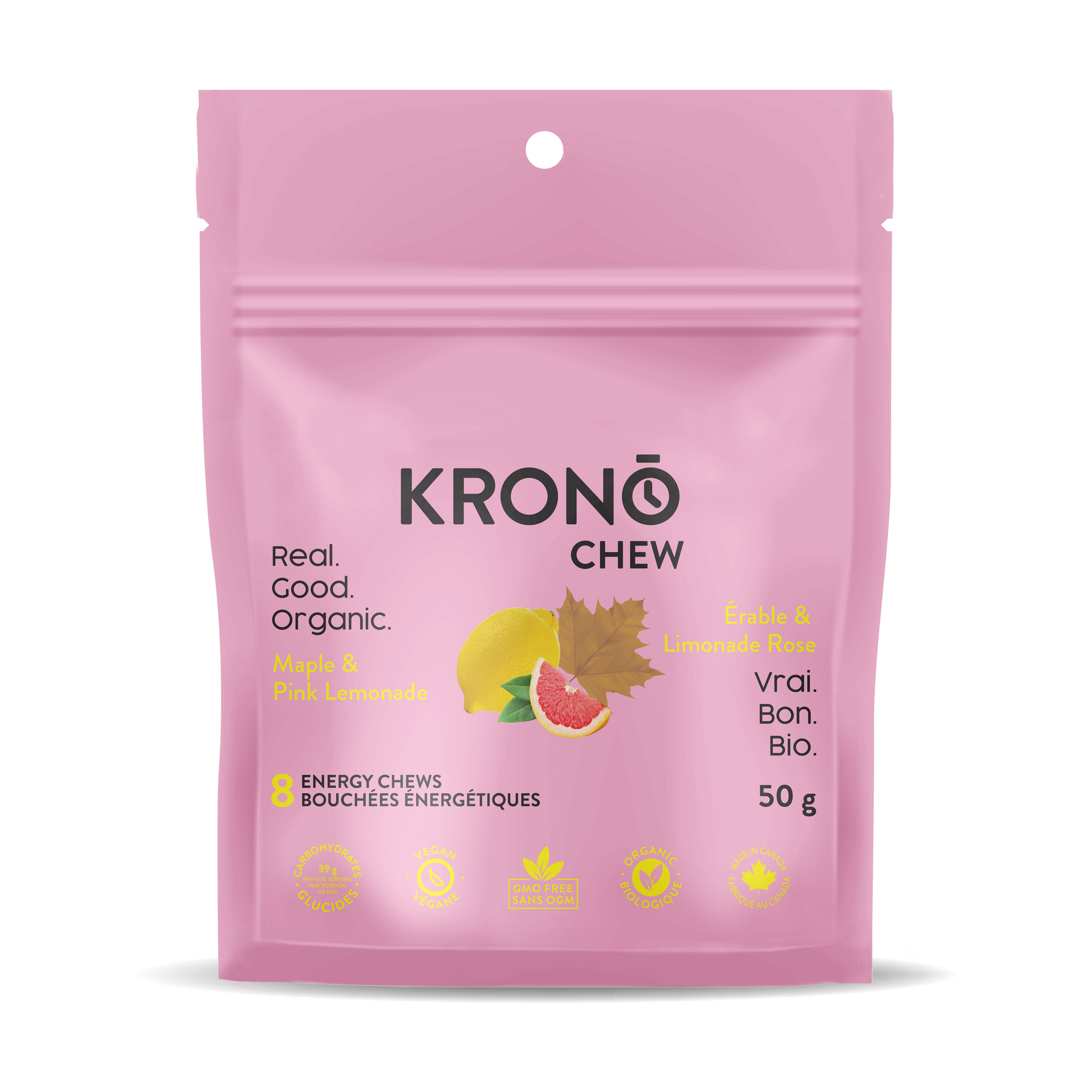 Bouchées énergétiques érable et limonade rose de Krono Nutrition - Pagaie Québec