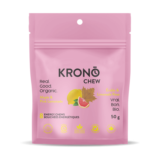 Bouchées énergétiques érable et limonade rose de Krono Nutrition - Pagaie Québec
