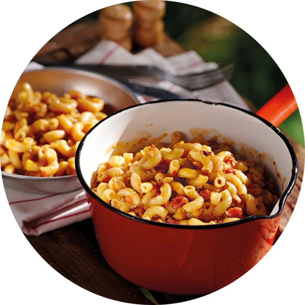 Macaroni réconfortant aux tomates séchées et parmesan de Happy Yak