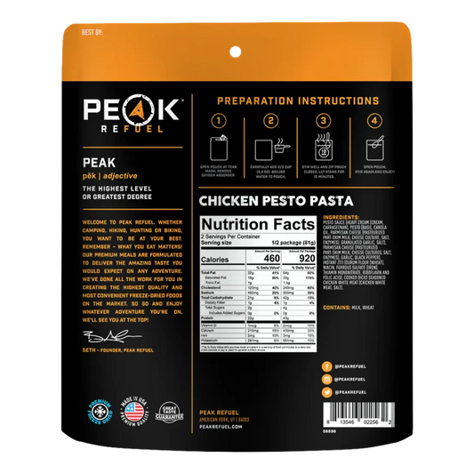 Pâtes au poulet et pesto de Peak Refuel