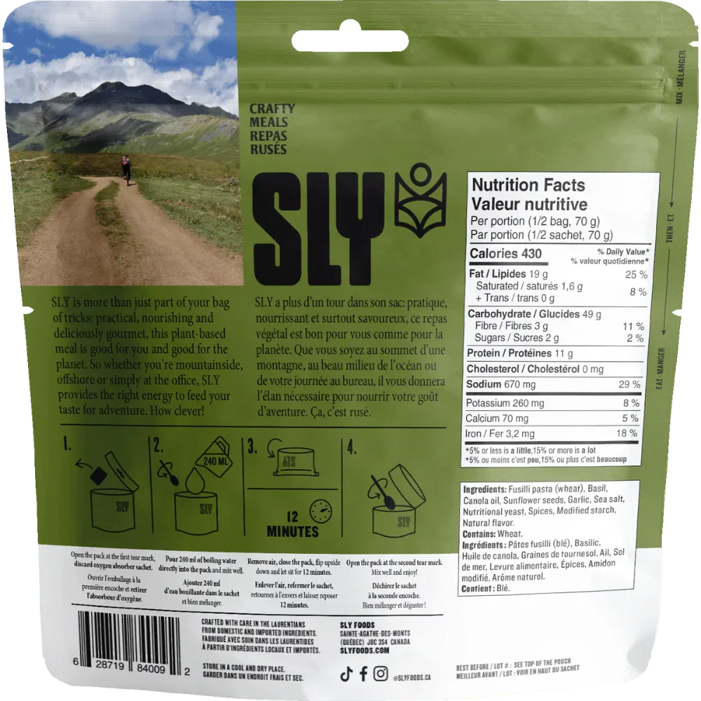 Pâtes au pesto de Sly Foods