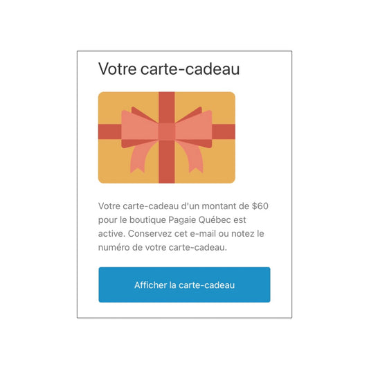 Carte-cadeau Pagaie Québec