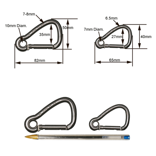 Mousqueton à oeil fixe en stainless - Pagaie Québec